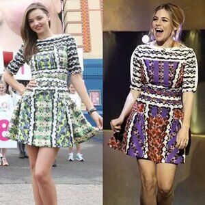 Peter Pilotto Silk Mixed Print Mini Dress Small Abstract Print ASO Sienna Miller